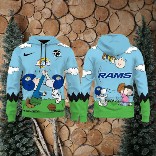 Los Angeles Rams X Snoopy Peanuts 75th Anniversary Hoodie