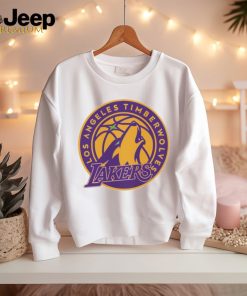 Los Angeles Timberwolves Los Angeles Lakers and Minnesota Timberwolves logo mashup shirt