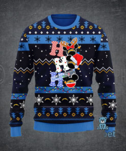 Los Chargers Hohoho Mickey Mouse Blue Ugly Christmas Sweatshirt Womens