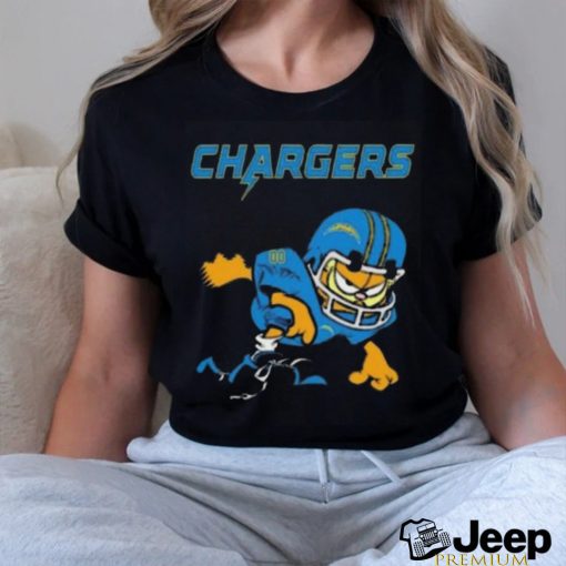 Los angeles chargers garfield cat grumpy football player shirt