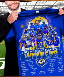 Los angeles rams 2023 2024 nfl wild card playoffs winners team player signature shirt