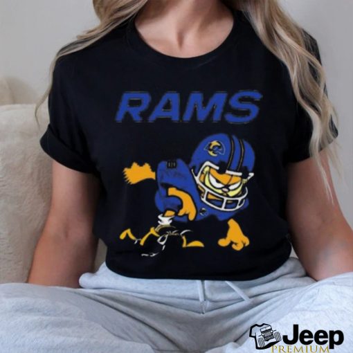 Los angeles rams garfield cat grumpy football player shirt