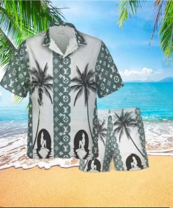 Louis Vuitton Green Palm Tree Luxury Hawaiian Shirt And Short