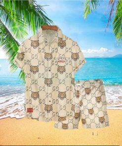 Louis Vuitton Tiger Pattern Summer Hawaiian Shirt And Short