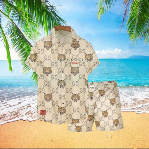 Louis Vuitton Tiger Pattern Summer Hawaiian Shirt And Short