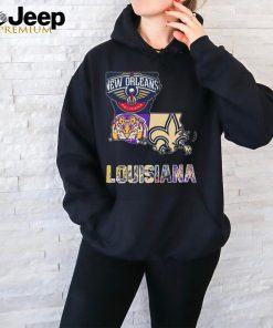 Louisiana Map Sports Teams Logo Shirt