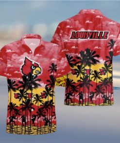 Louisville Cardinals Palms Tree Hawaiian Shirt