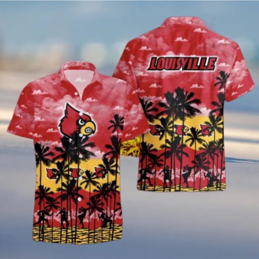 Louisville Cardinals Palms Tree Hawaiian Shirt