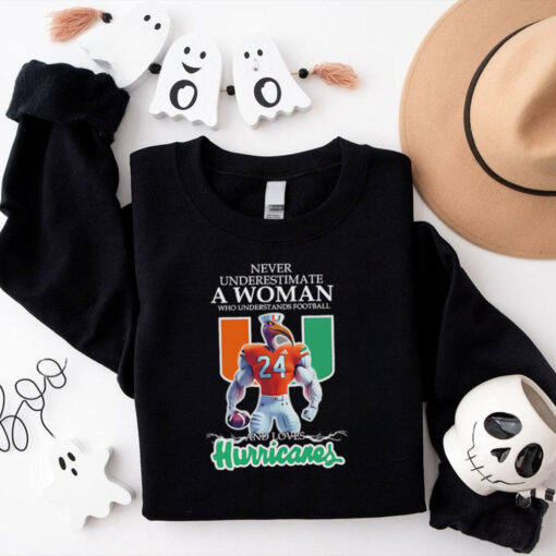 Love Miami Hurricanes Never underestimate a woman who understands football shirt