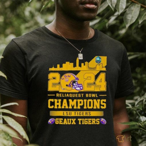 Lsu Tigers Football 2024 Reliaquest Bowl Champions Helmet Shirt