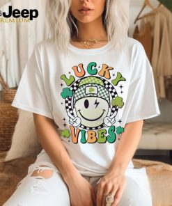 Lucky Vibes Smiley Face Shamrock shirt