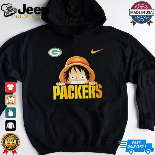Luffy One Piece x Green Bay Packers logo shirt