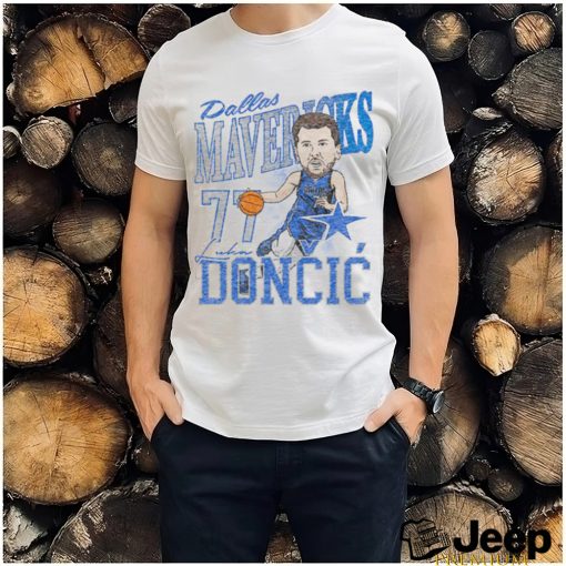 Luka Doncic Dallas Mavericks White Caricature Short Sleeve Fashion Player T Shirt