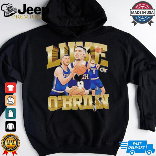 Luke O’Brien Georgia Tech Yellow Jackets NCAA Men’s Basketball player collage shirt