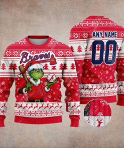 MLB Atlanta Braves Grinch Christmas Sweater Design