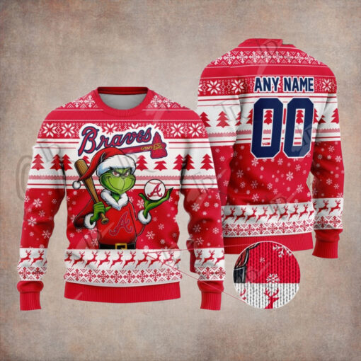 MLB Atlanta Braves Grinch Christmas Sweater Design