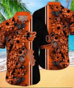 MLB Baltimore Orioles Floral Print Hawaiian Shirt