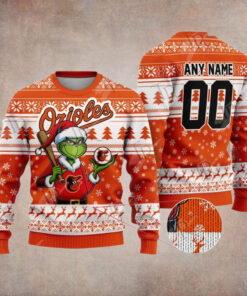 MLB Baltimore Orioles Grinch Christmas Sweater Design