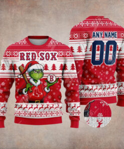 MLB Boston Red Sox Grinch Christmas Sweater Design