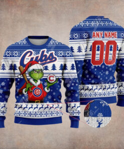 MLB Chicago Cubs Grinch Christmas Sweater Design