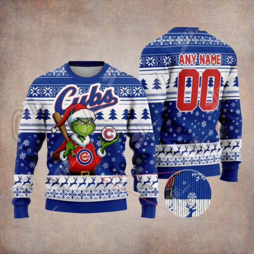 MLB Chicago Cubs Grinch Christmas Sweater Design