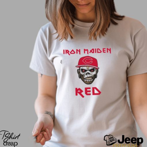 MLB Cincinnati Reds Iron Maiden Rock Band T Shirt