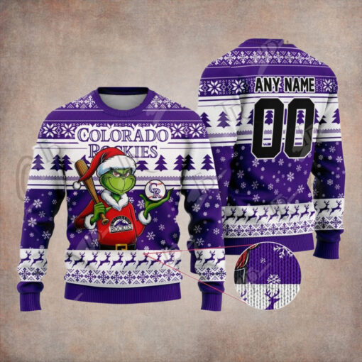 MLB Colorado Rockies Grinch Christmas Sweater Design