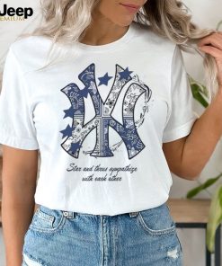 MLB Floral Blue Star Yankees T Shirt