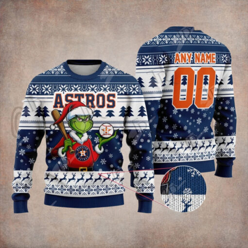 MLB Houston Astros Grinch Christmas Sweater Design