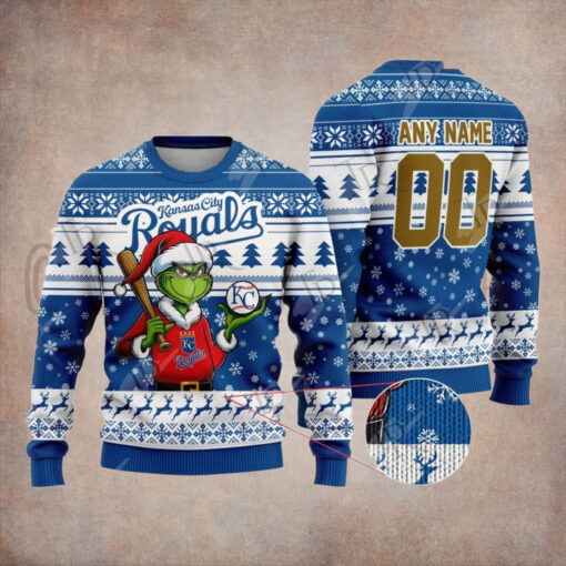 MLB Kansas City Royals Grinch Christmas Sweater Design