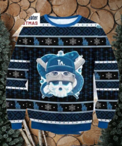 MLB LA Dodgers Skull Baseball Christmas Ugly Sweater