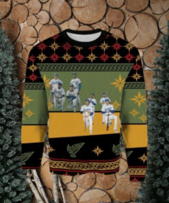 MLB LA Dodgers Team Lineup Green And Gold Ugly Christmas Sweater