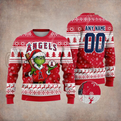 MLB Los Angeles Angels Grinch Christmas Sweater Design