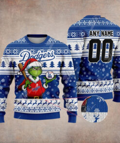 MLB Los Angeles Dodgers Grinch Christmas Sweater Design