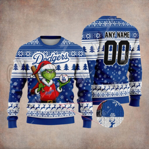 MLB Los Angeles Dodgers Grinch Christmas Sweater Design