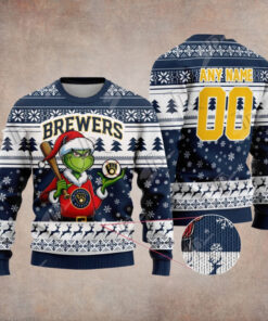 MLB Milwaukee Brewers Grinch Christmas Sweater Design