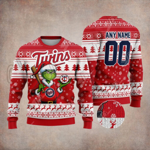 MLB Minnesota Twins Grinch Christmas Sweater Design