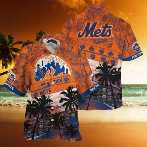 MLB New York Mets Hawaiian Shirt Palm Tree Pattern For Fans Sports