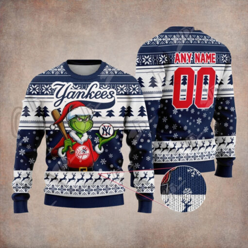 MLB New York Yankees Grinch Christmas Sweater Design