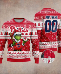 MLB Philadelphia Phillies Grinch Christmas Sweater Design