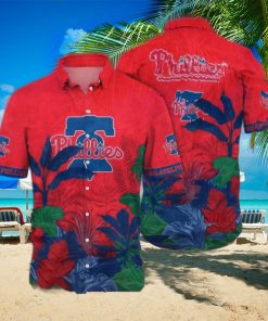 MLB Philadelphia Phillies Hawaiian Shirt Flower Tropical Trees Pattern For Fans