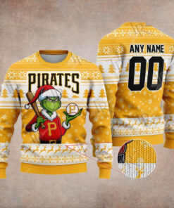 MLB Pittsburgh Pirates Grinch Christmas Sweater Design