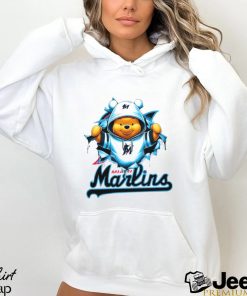 MLB Pooh and Football Miami Marlins shirt