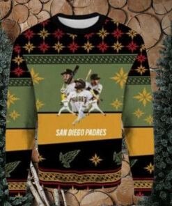 MLB San Diego Padres Christmas Ugly Sweater Star Players In Action