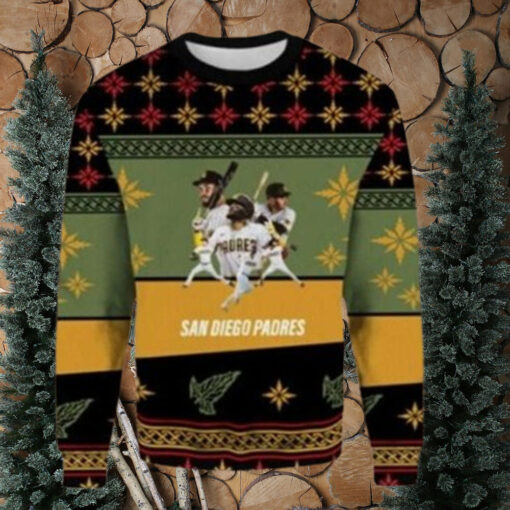 MLB San Diego Padres Christmas Ugly Sweater Star Players In Action