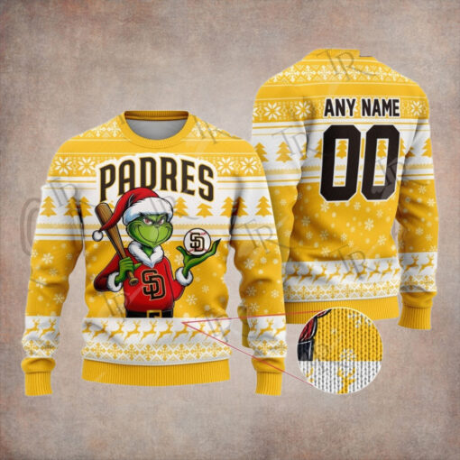 MLB San Diego Padres Grinch Christmas Sweater Design