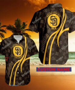 MLB San Diego Padres Hawaiian Shirt Design Gift Fans Summer Holidays Custom Name
