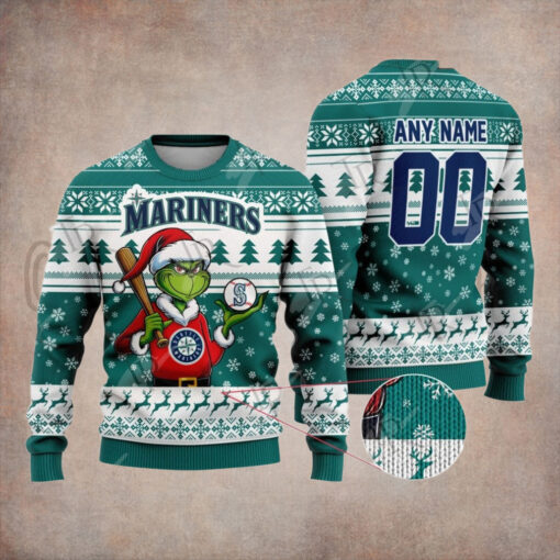 MLB Seattle Mariners Grinch Christmas Sweater Design