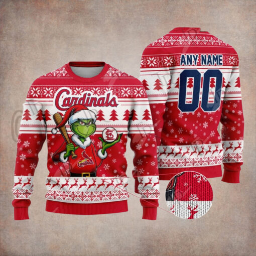 MLB St. Louis Cardinals Grinch Christmas Sweater Design