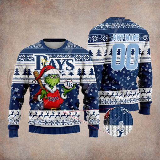 MLB Tampa Bay Rays Grinch Christmas Sweater Design